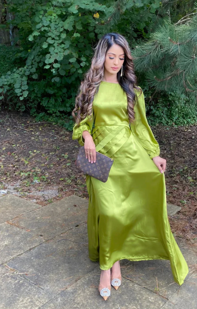 Jade Satin Dress