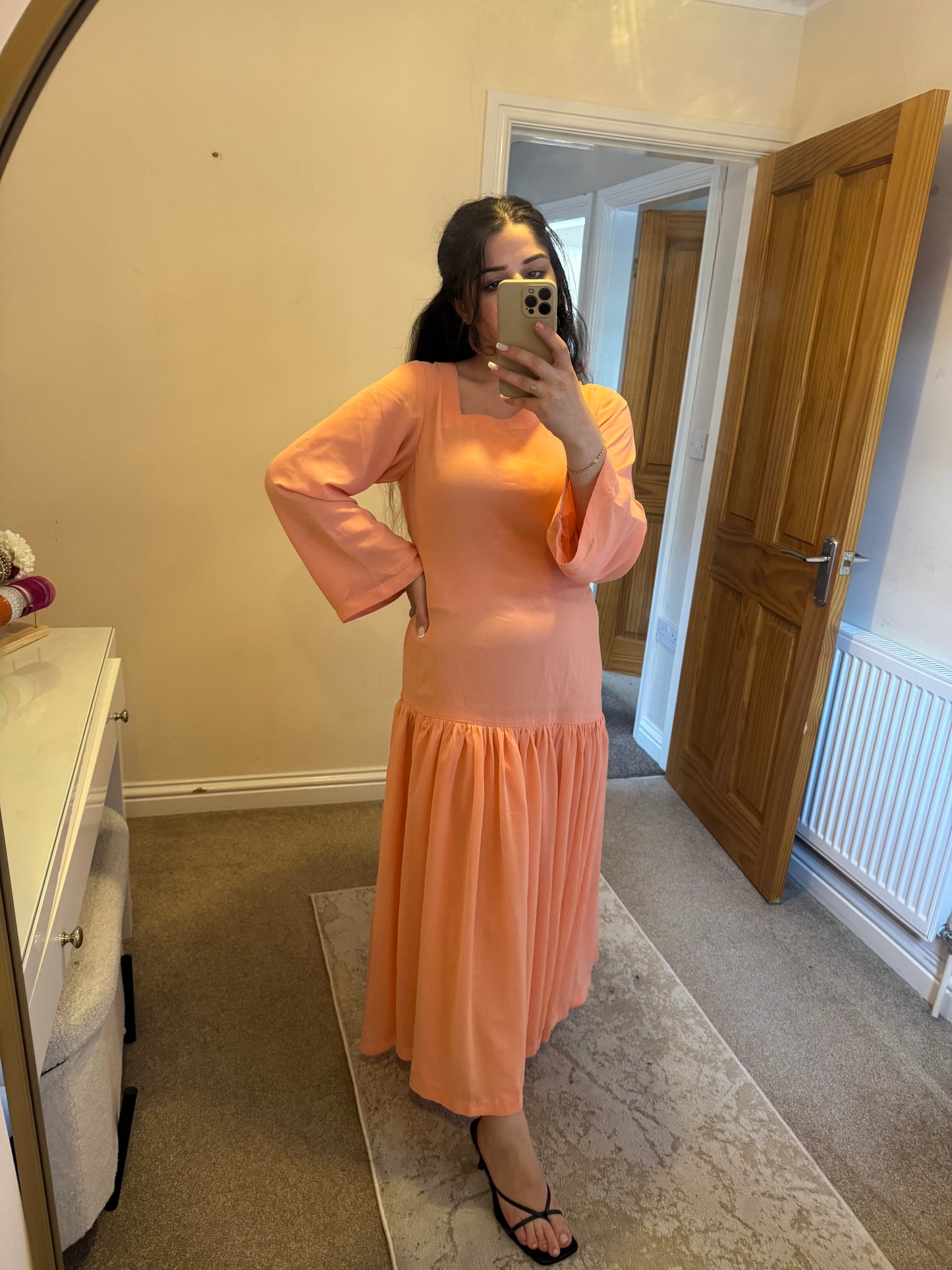 SIENNA | Peach Chiffon Dress