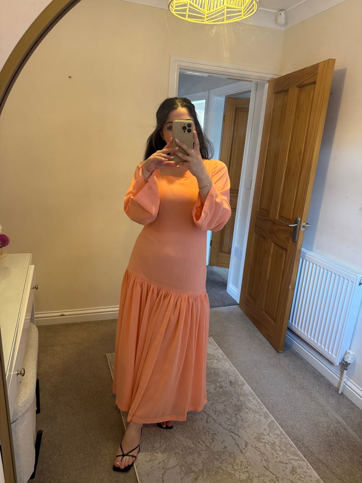 SIENNA | Peach Chiffon Dress